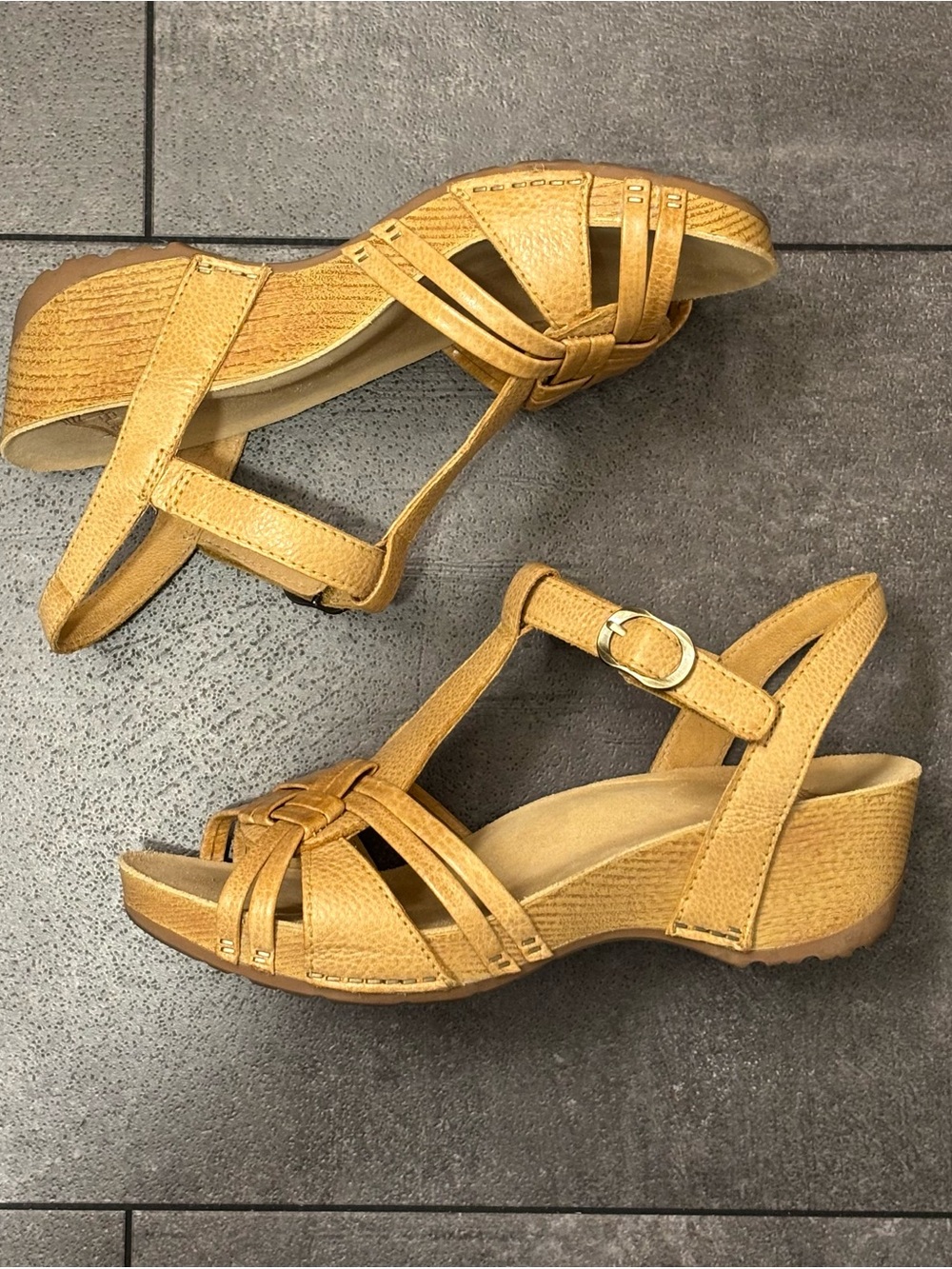 Dansko Comfort T-Strap Wedge Sandals